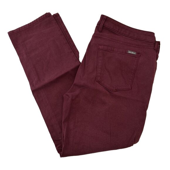 🔥🔥Eddie Bauer Slightly Curvy Slim Straight Women’s Jeans, size 18, Dark Purple - Picture 1 of 9